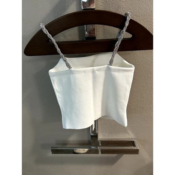 House Of Harlow 1960 Rhinestones Crystals Ivory Tank Top SIze XS - Picture 2 of 6